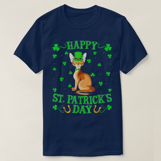 Camiseta Abyssinian Cat Lover Leprechaun Abyssinian Rua (Frente do Design)