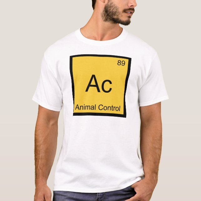 Camiseta Ac - Controle de Animais Símbolo de Elemento Quími (Frente)