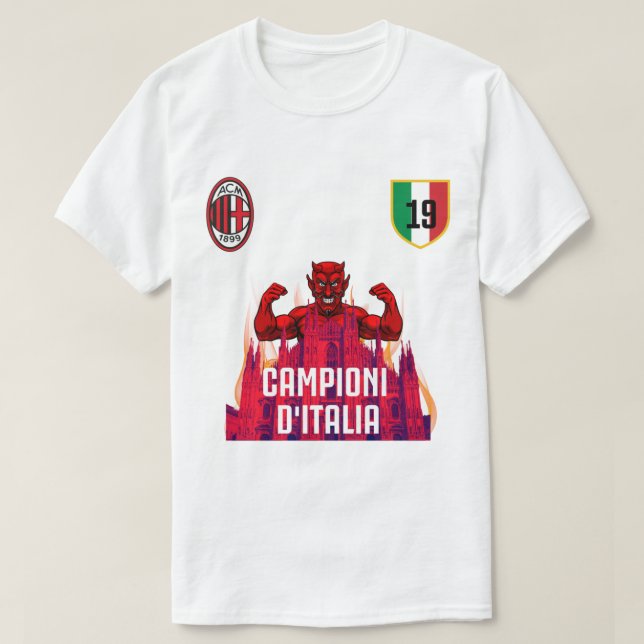 Camiseta AC Milan Campione d_Italia Scudetto (Frente do Design)