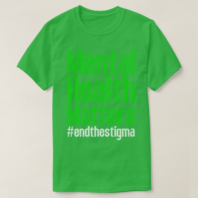 Camiseta Acabar com a consciência do estigma para a saúde m (Frente do Design)