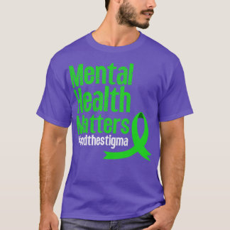 Camiseta Acabar com a consciência do estigma para a saúde m