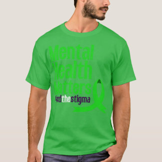 Camiseta Acabar com a consciência do estigma para a saúde m