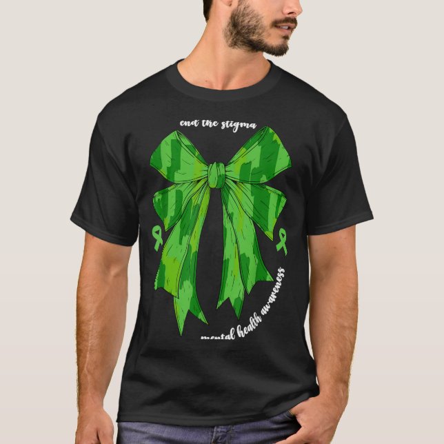 Camiseta Acabar Com O Estigma Mês De Conscientização Da Saú (Frente)