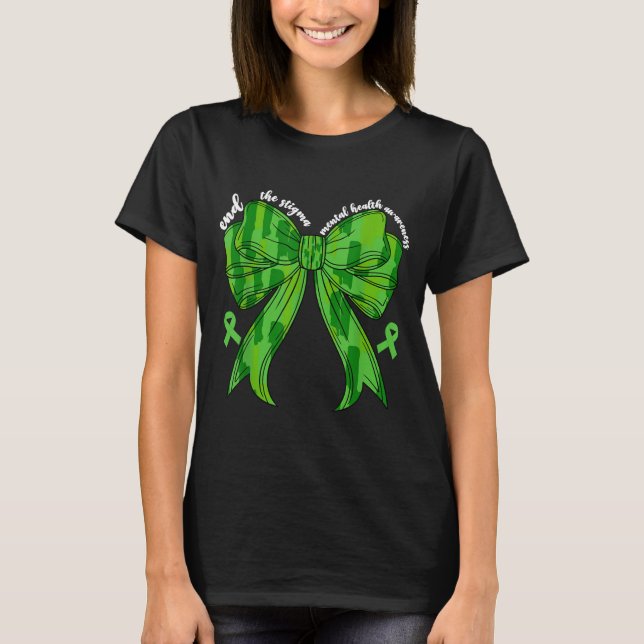 Camiseta Acabar Com O Estigma Mês De Conscientização Da Saú (Frente)