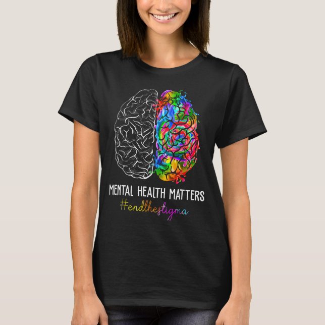 Camiseta Acabar Com O Estigma Saúde Mental Importa Saúde Me (Frente)