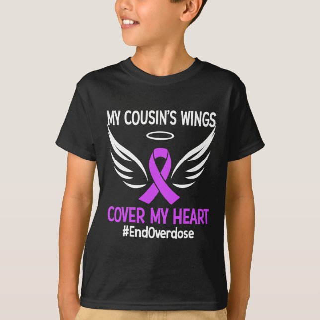 Camiseta Acabar com o Overdose As Asas da Minha Prima Cobre (Frente)