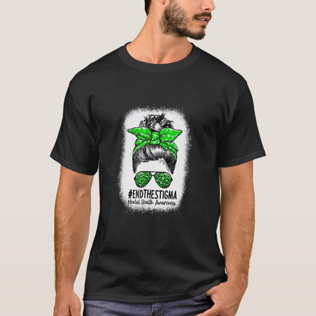 Camiseta Acabe Com O Estigma Coque Desarrumado Mulheres Con (Frente)