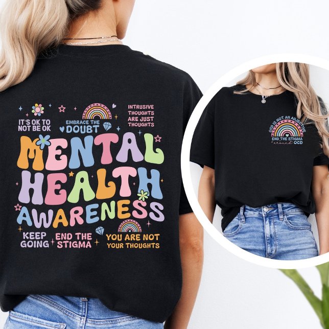Camiseta Acabe com o Estigma em Torno da TOC Retro Saúde Me (Criador carregado)