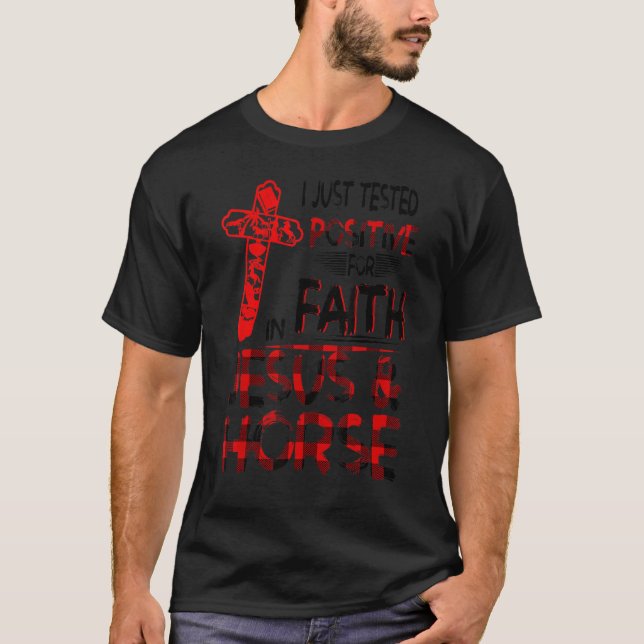 Camiseta Acabei de Testar Positivo Para Fé Em Jesus & Caval (Frente)