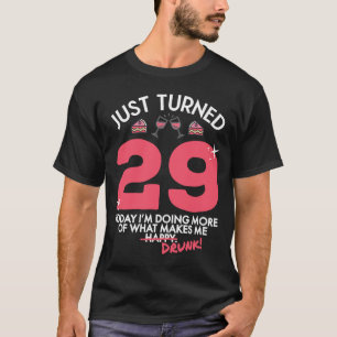 Camiseta Acabei de virar 29 Bebendo de vinho 29º Bebado de 