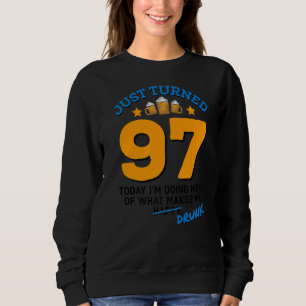 Camiseta Acabei de virar 97 Cerveja Bebendo 97º Bebado de a