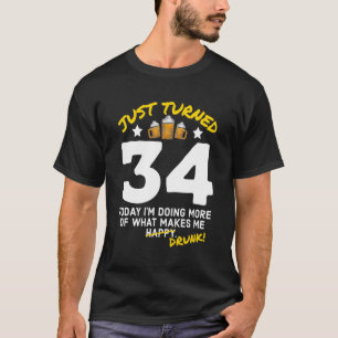 Camiseta Acabei de virar o Bebado de 34 cervejas 34º anive