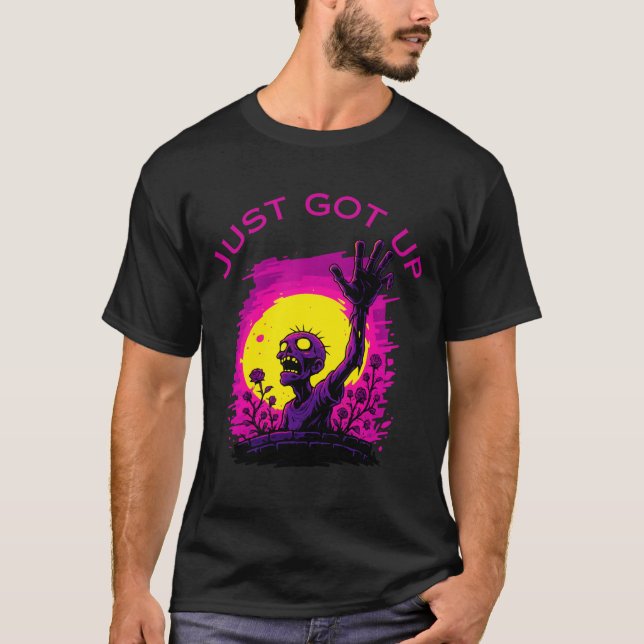 Camiseta Acabo De Levantar - Vintage, Ascensão Morto (Frente)