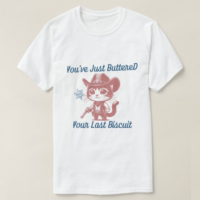 Camiseta Acabou de Amortecer seu último biscoito (Frente do Design)