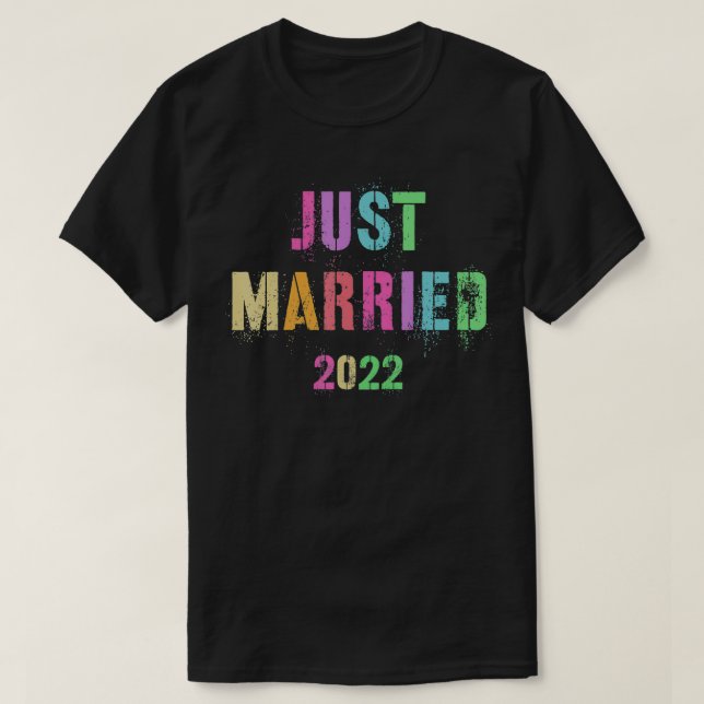 Camiseta Acabou de casar-se com o 2022 da Festa Bridal Hon (Frente do Design)