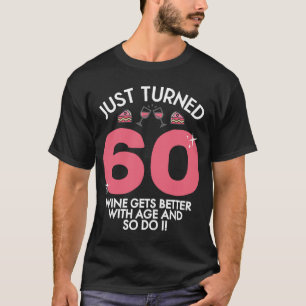 Camiseta Acabou De Transformar 60 Vinhos Melhor Com 60 Anos