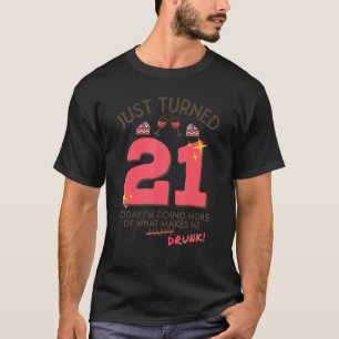 Camiseta Acabou De Virar 21 Bebado Bebendo G