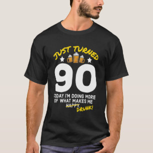 Camiseta Acabou De Virar O Bebado De Aniversário Do 90 De 9