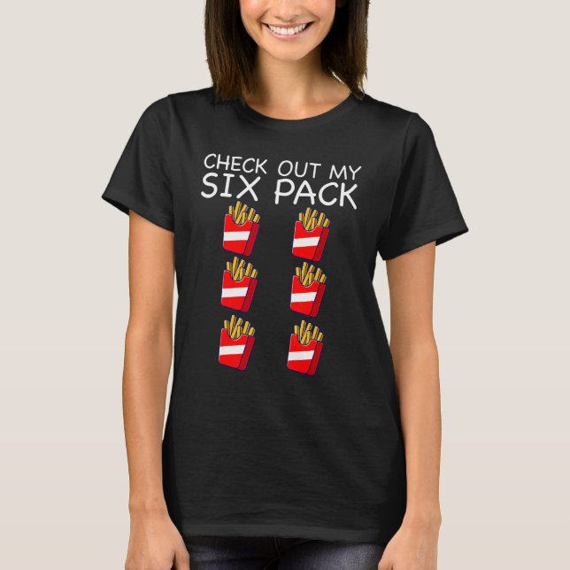 Camiseta Academia   Confira Meu Abs batata frita (Frente)