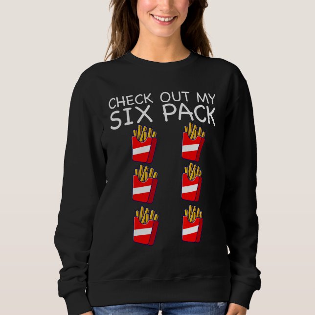 Camiseta Academia   Confira Meu Abs batata frita (Frente)