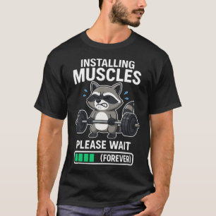Camiseta Academia de musculação divertida de guaxinim Fitne