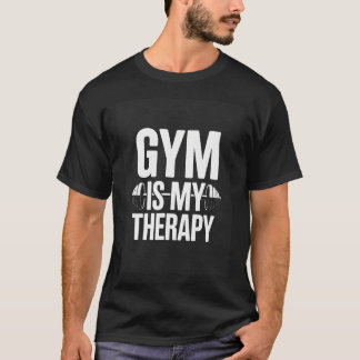 Camiseta Academia É Minha Terapia Treino de Fitness