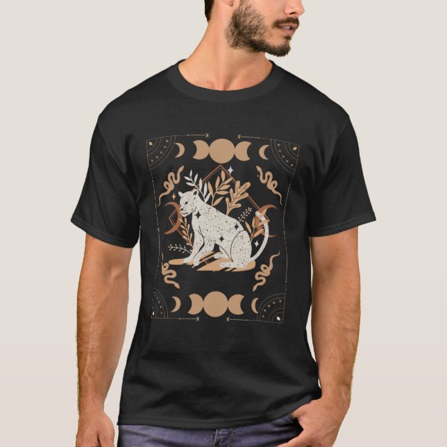 Camiseta Academia Escura Celestial Boho Tarot Leopa (Frente)