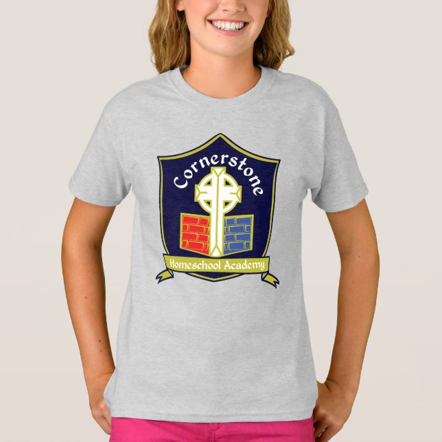 Camiseta Academia Homeschool Cornerstone Atualizada (Frente)