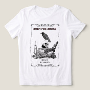 Camiseta Academia Sombria Caveira de Corvo Estética Vintage