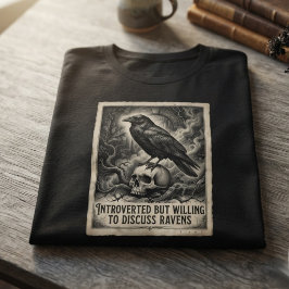 Camiseta Academia Sombria Crânio de ônix Gótico Corvo