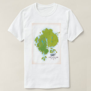 Camiseta Acadia, mapa de Viagem do Maine National Park