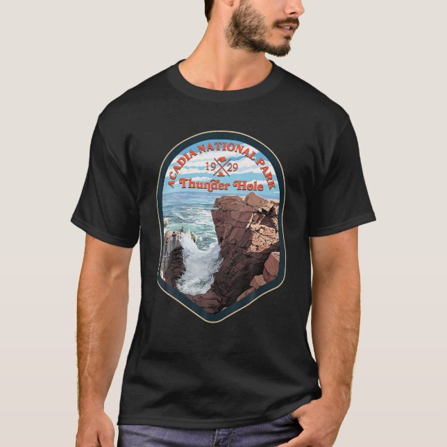 Camiseta Acadia Nation Park Thunder Hole Hiking 1929 (Frente)