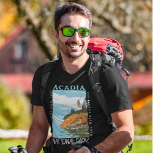 Camiseta Acadia National Park Bar Harbor Lighthouse Vintage