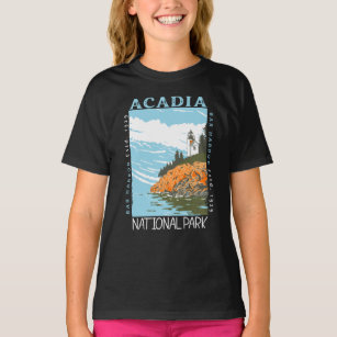 Camiseta Acadia National Park Bar Harbor Lighthouse Vintage