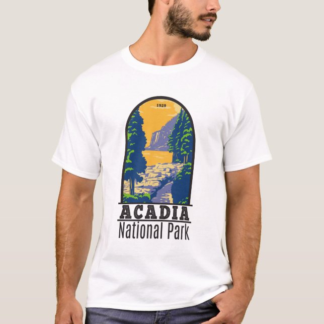 Camiseta Acadia National Park Bar Harbor Ocean Path Maine (Frente)