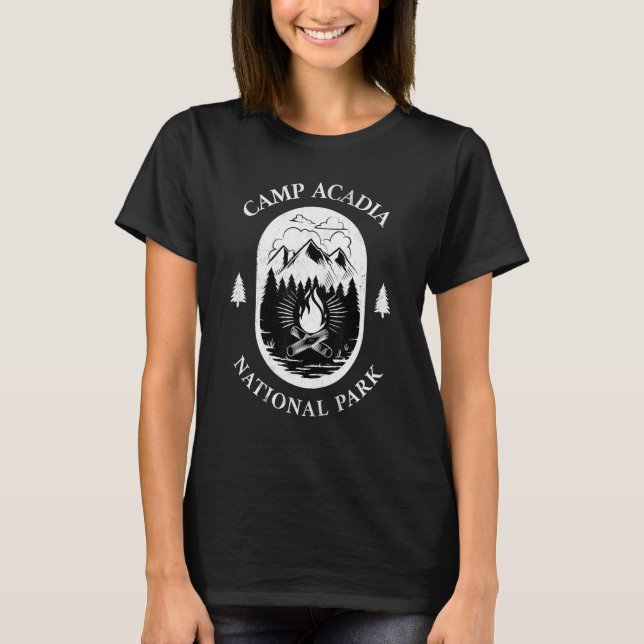 Camiseta Acadia National Park Campfire Summer Camping (Frente)