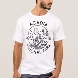 Camiseta Acadia National Park Legal Black Line Art Outdoor