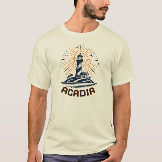 Camiseta Acadia National Park Lighthouse Sunrise (Frente)