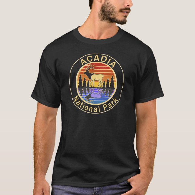 Camiseta Acadia National Park Maine Elk (Frente)