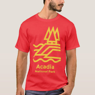 Camiseta Acadia National Park Maine Minimalist Retro Graphi
