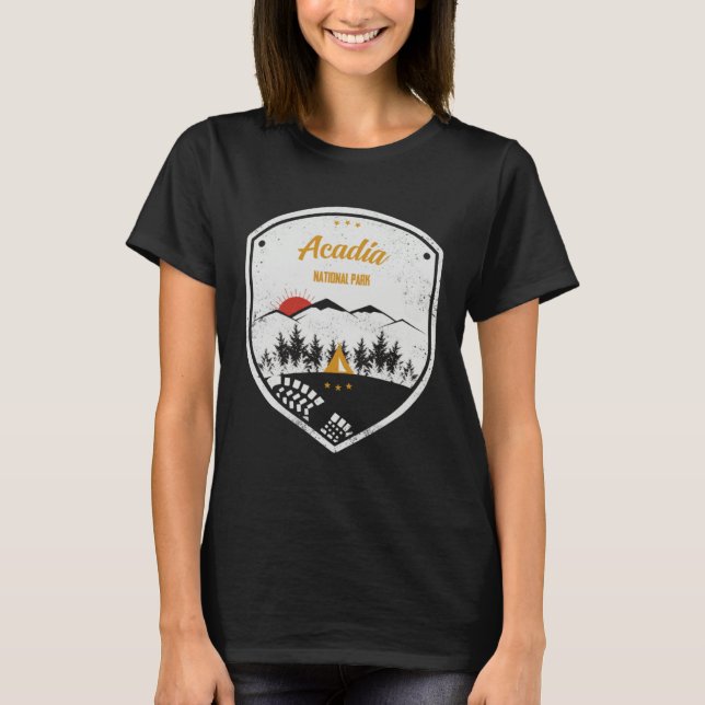 Camiseta Acadia  National Park Retro Souvenir (Frente)