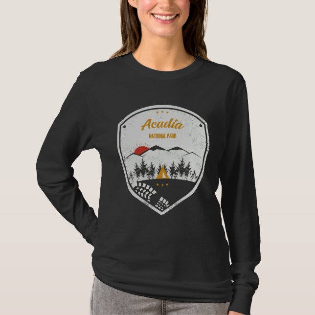 Camiseta Acadia  National Park Retro Souvenir (Frente)
