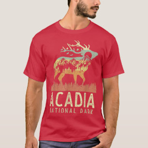 Camiseta Acadia National Park Retro Vintage Mountain Elk Ca