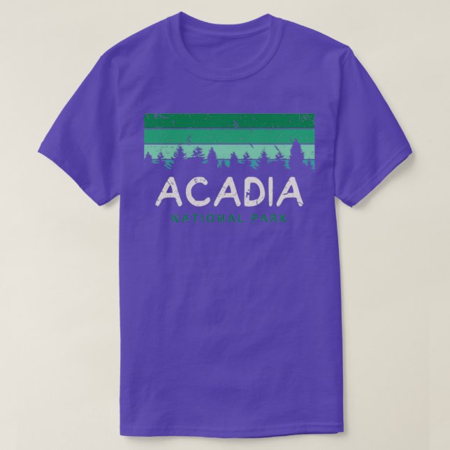 Camiseta Acadia National Park Vintage Souvenir Maine ME (Frente do Design)