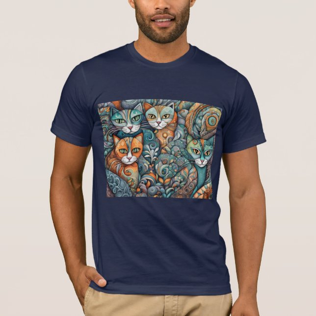 Camiseta acalmando gatos 2 (Frente)