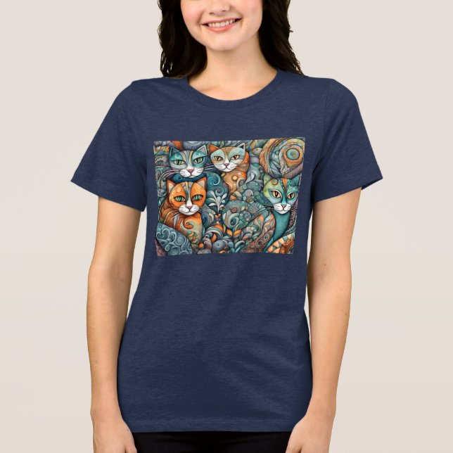 Camiseta acalmando gatos 2 (Frente)