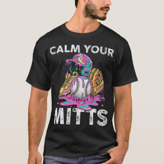 Camiseta Acalme as Luvas de Beisebol Sorvete Gotejante Cruz