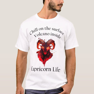 Camiseta Acalme o exterior. Dentro de vulcão. Capricorn Vib