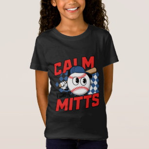 Camiseta Acalme seu Design de Cartoon Mitch Baseball