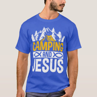 Camiseta Acampador Aluguer de Camping E Jesus menino
